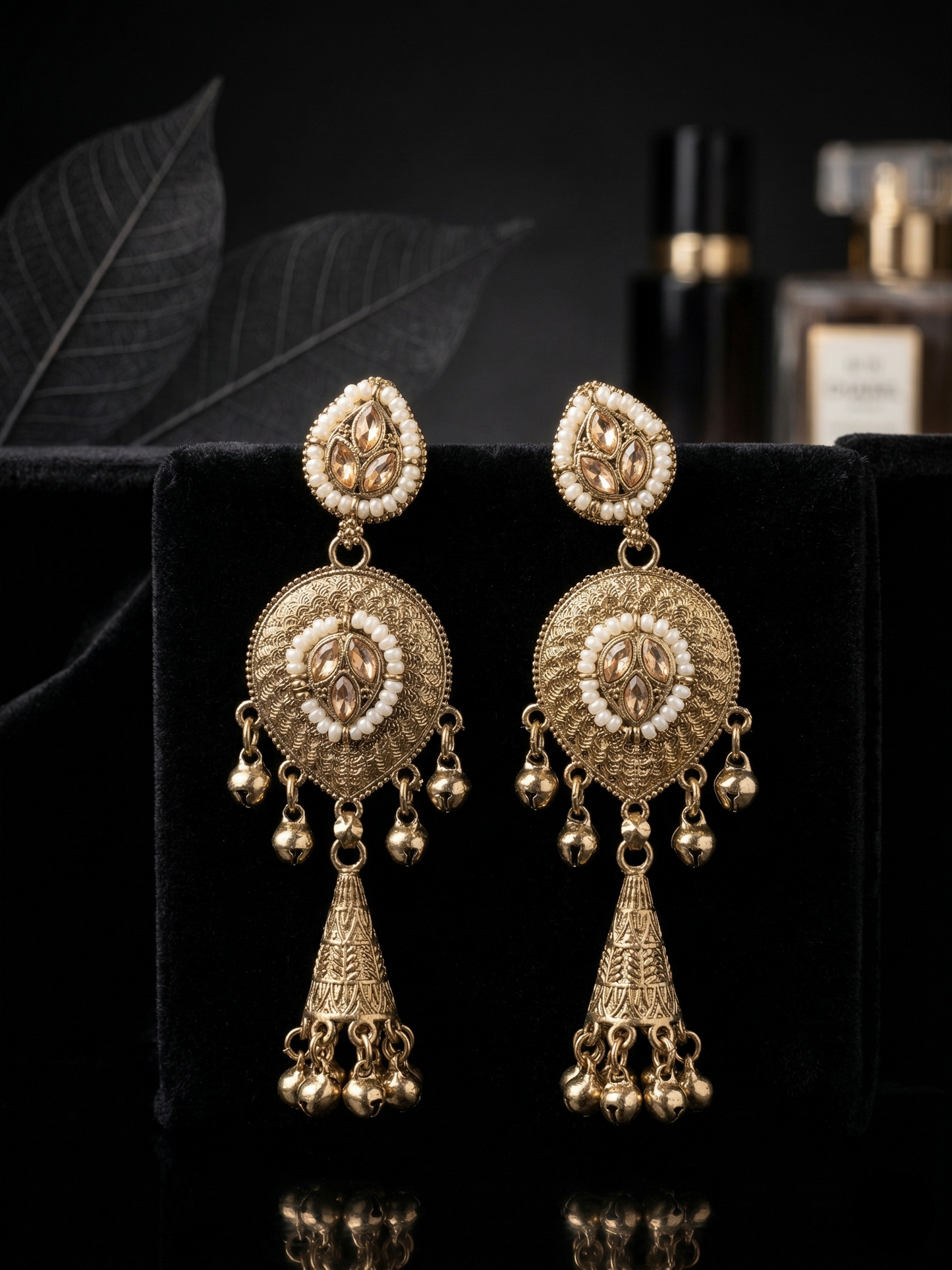 Antique Gold & Seed Pearl Jhumkas