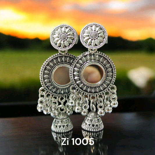 Radiant Mirror Mandala Jhumkas