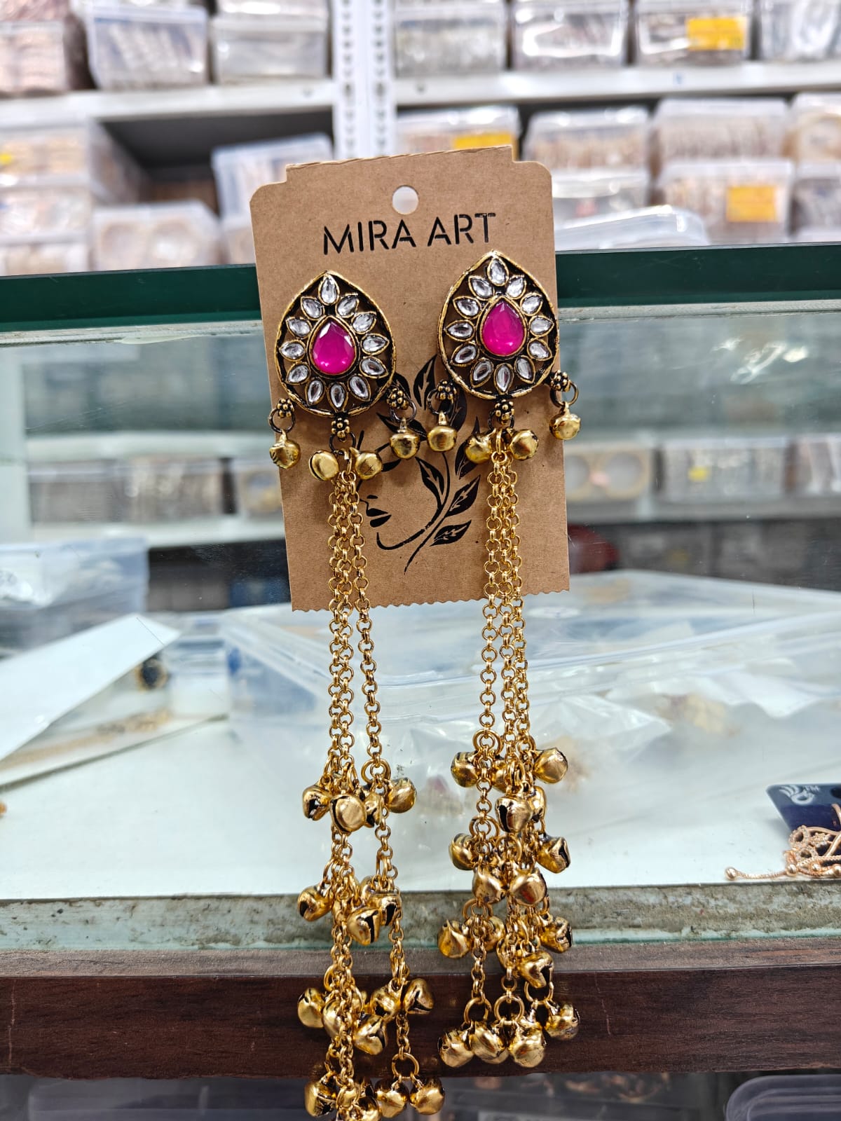 Kundan Ghungroo Long-Chain Earrings